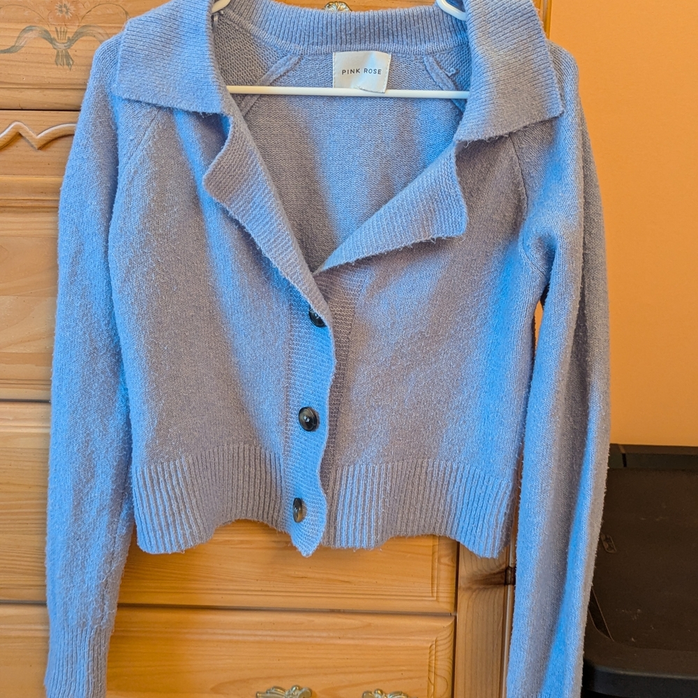 Pink Rose Women's Light Blue Cardigan